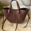 9b0f2f391f5dcae67dd580ca756c295bac178309dacc408f0ef68d6419949106.jpg Classic Brown Italian Leather Pebbled Tote