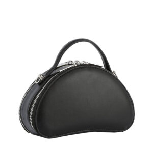 Double zip saddle crossbody bag